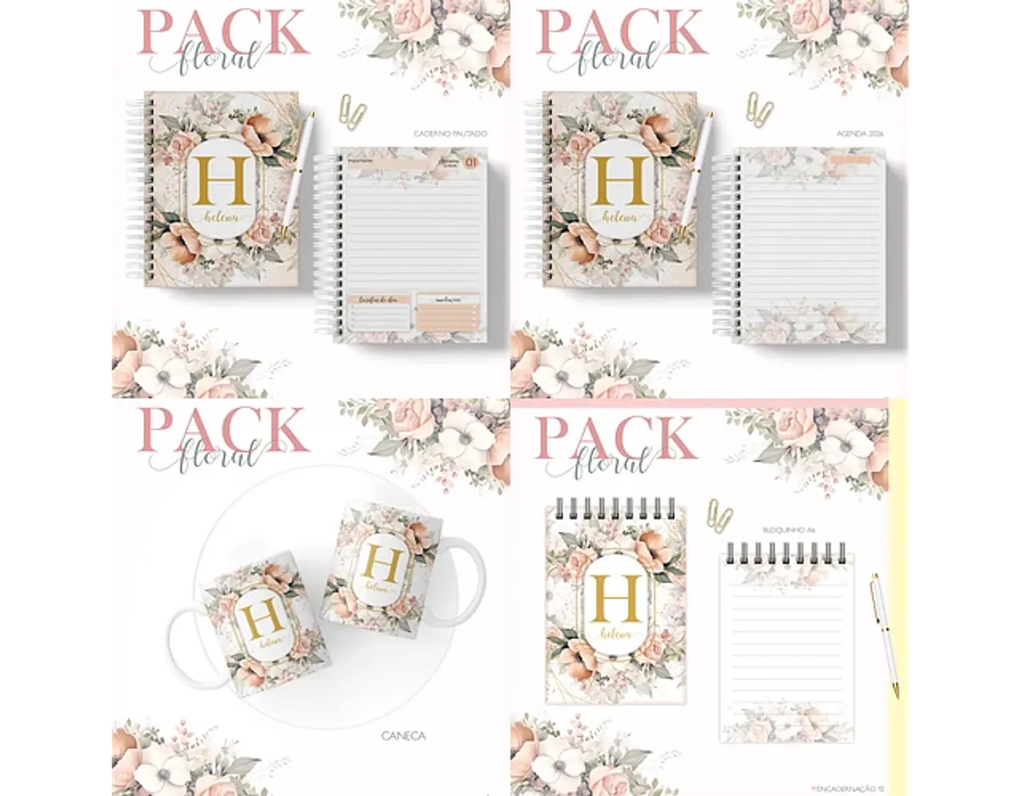 Arquivo encadernação pack floral 2 - LINA 1