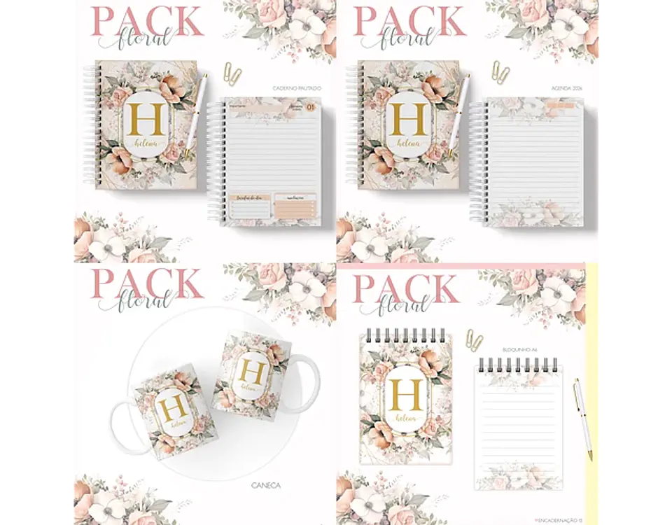 Arquivo encadernação pack floral 2 - LINA 1