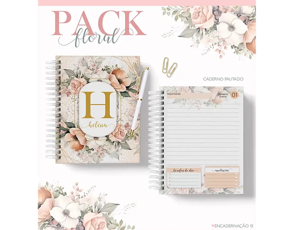 Arquivo encadernação pack floral 2 - LINA 4