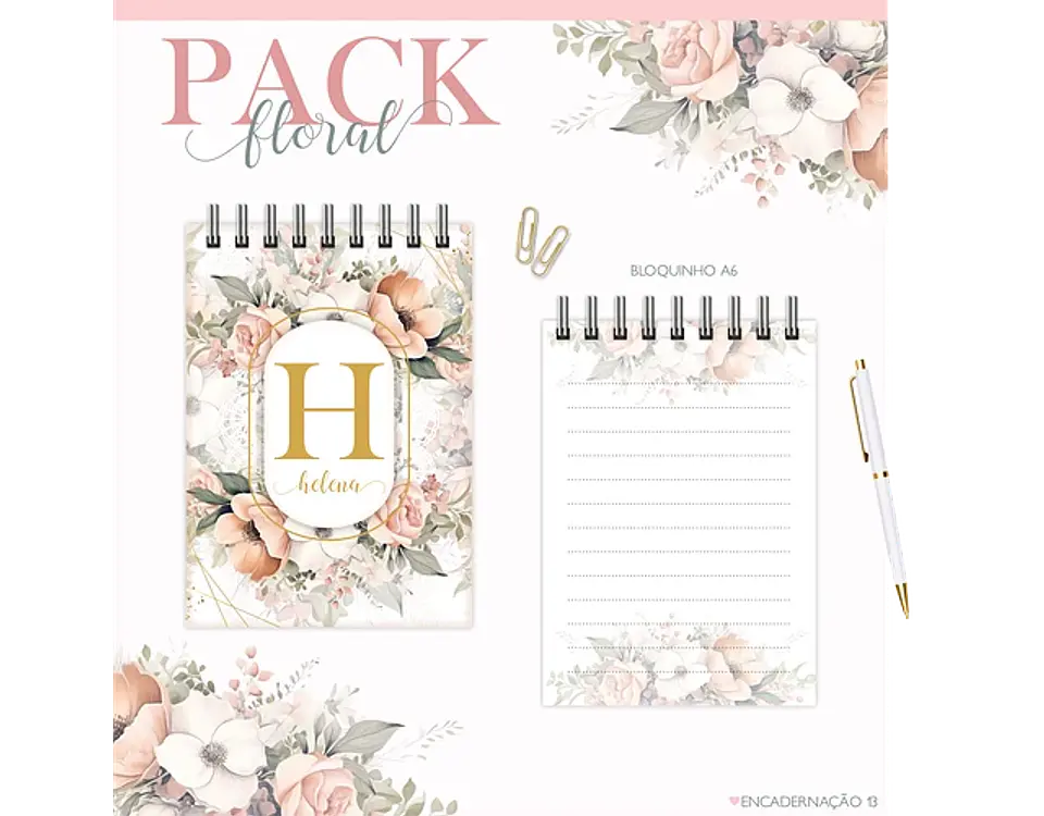 Arquivo encadernação pack floral 2 - LINA 6