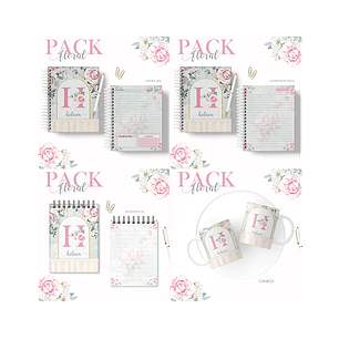 Arquivo encadernação pack floral 1 - LINA
