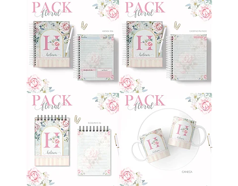 Arquivo encadernação pack floral 1 - LINA
