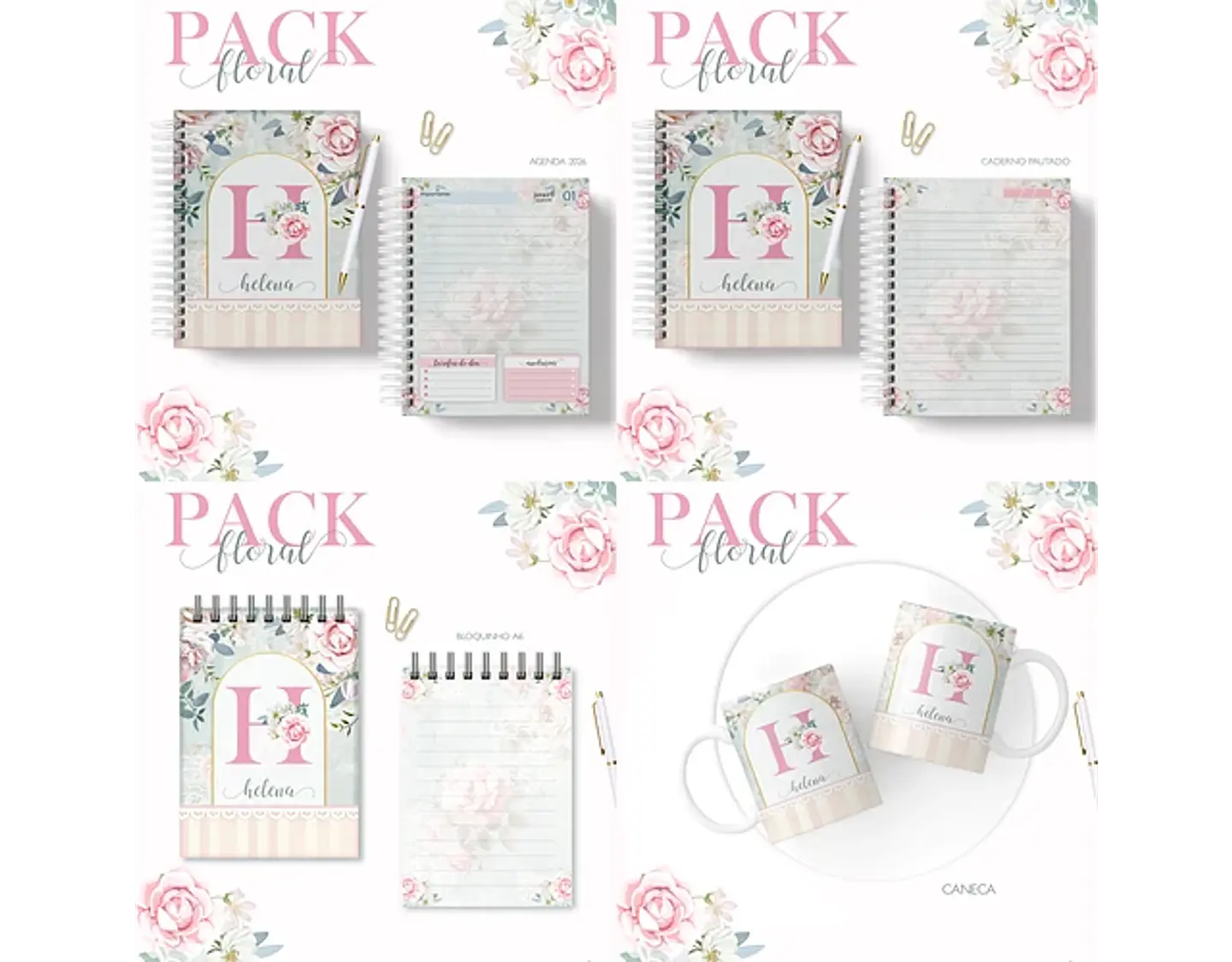 Arquivo encadernação pack floral 1 - LINA 1