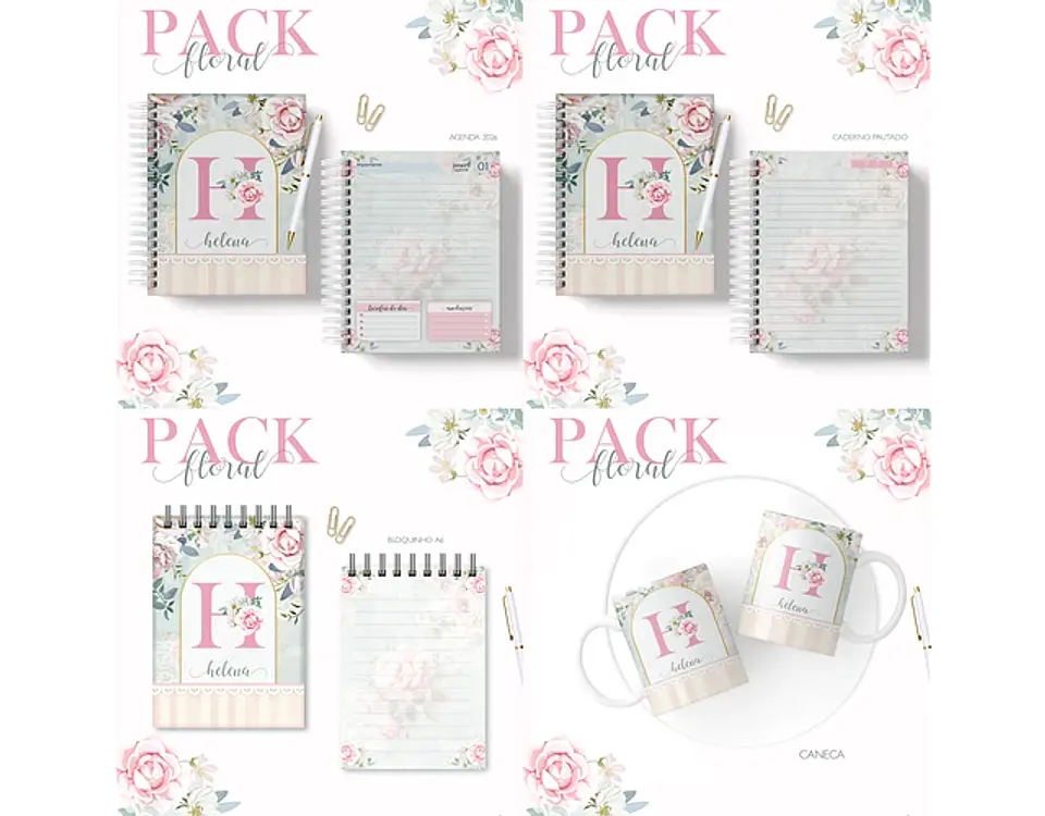 Arquivo encadernação pack floral 1 - LINA 1
