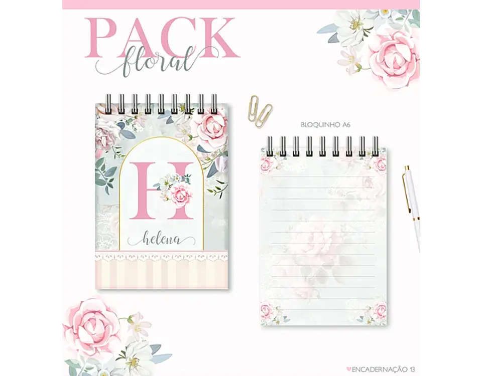Arquivo encadernação pack floral 1 - LINA 6