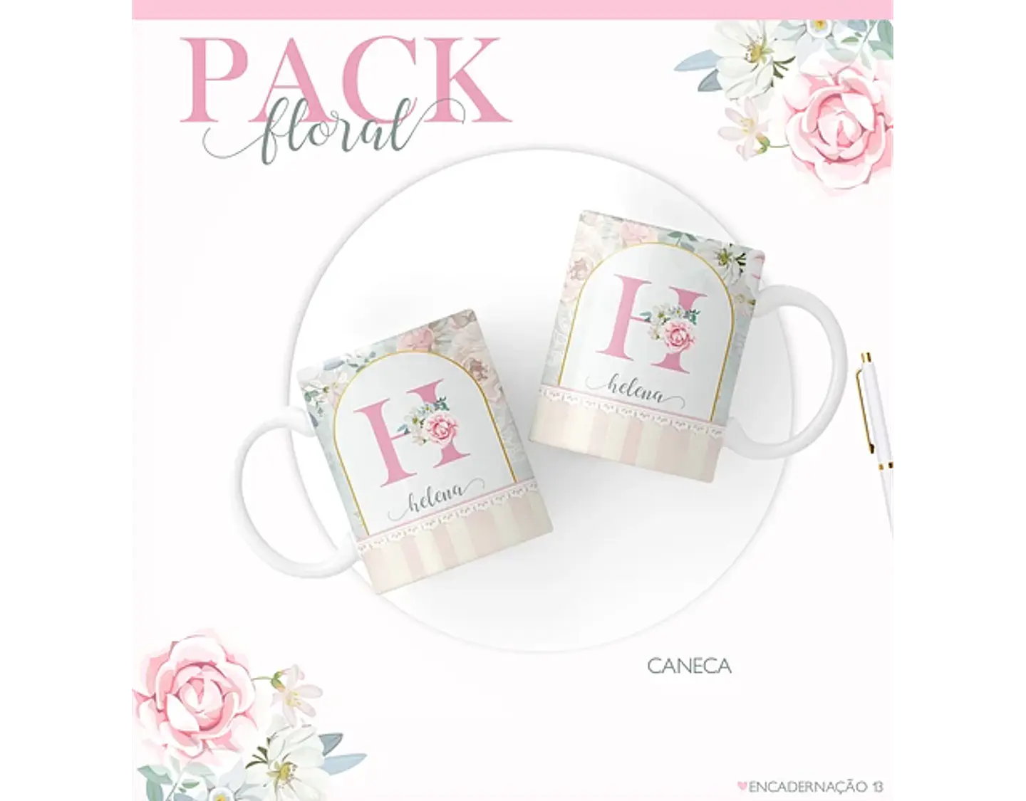 Arquivo encadernação pack floral 1 - LINA 8
