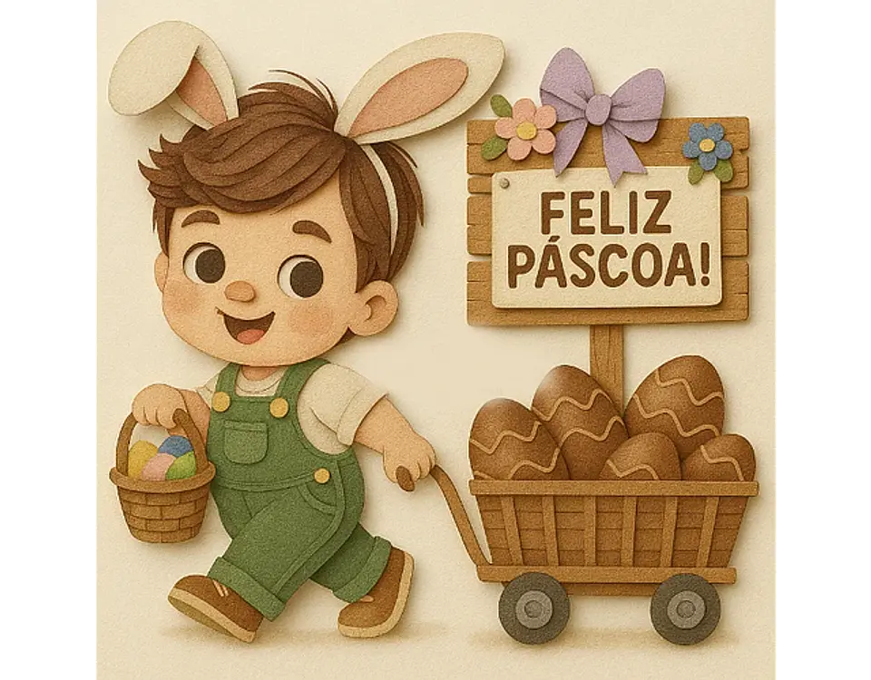 Arquivo Topo de Bolo Páscoa Menino Carrinho 1