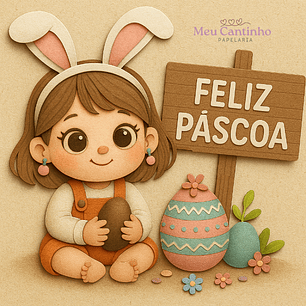 Arquivo Topo de Bolo Páscoa Menina