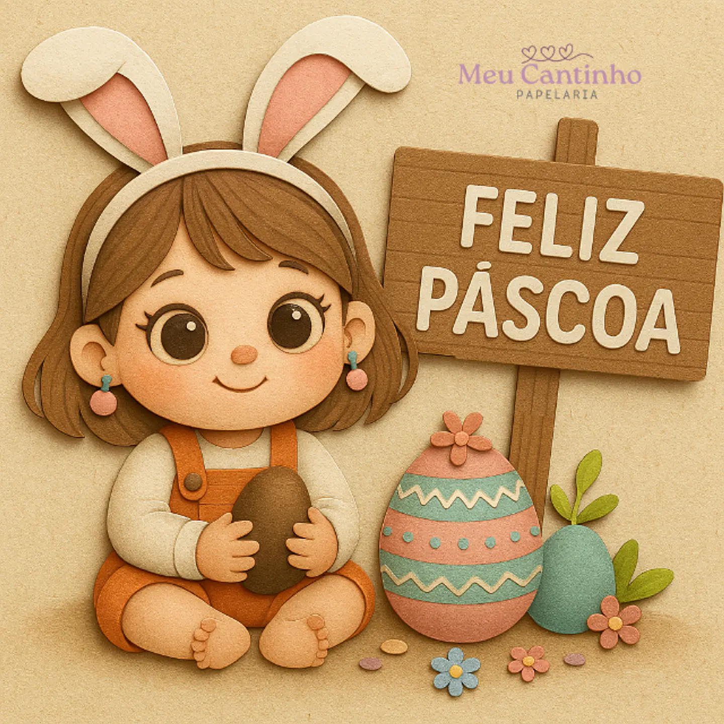 Arquivo Topo de Bolo Páscoa Menina 1