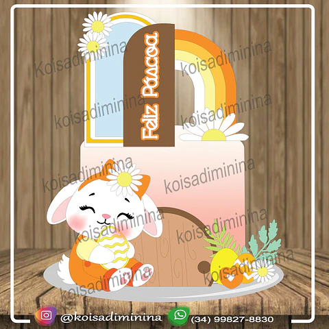 Arquivo Topo de Bolo Páscoa Coelhinha cute 2