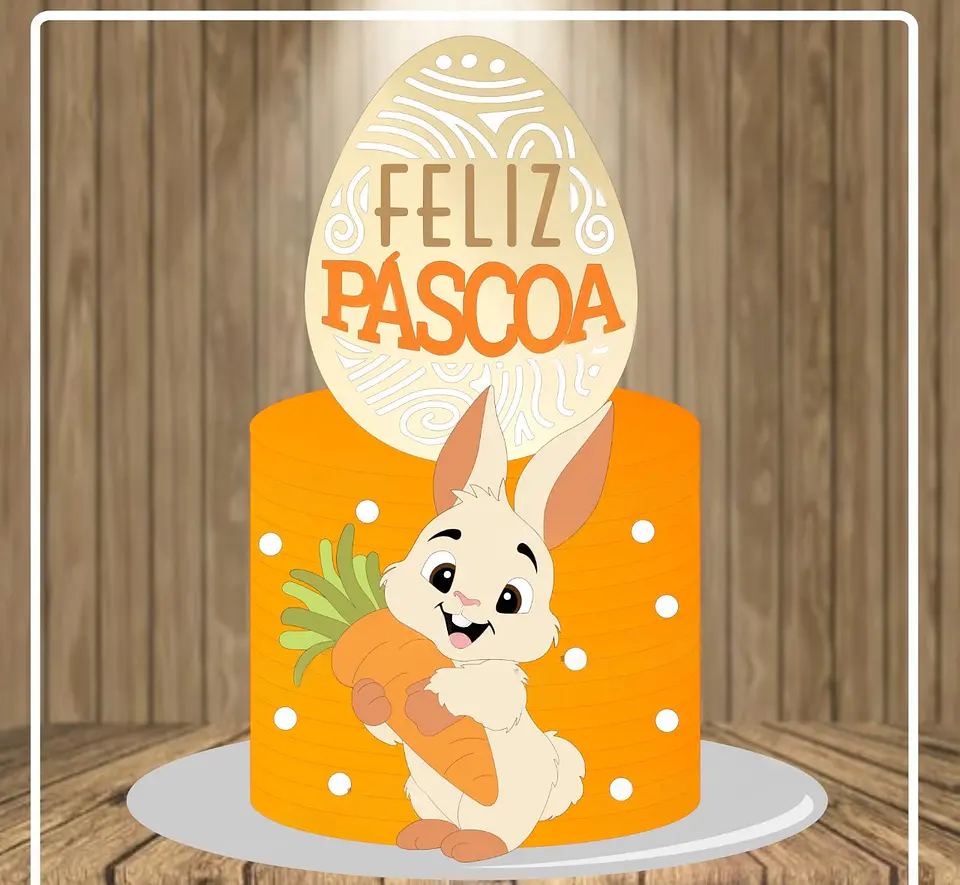 Arquivo Topo de Bolo Páscoa Coelhinho com Cenoura 1