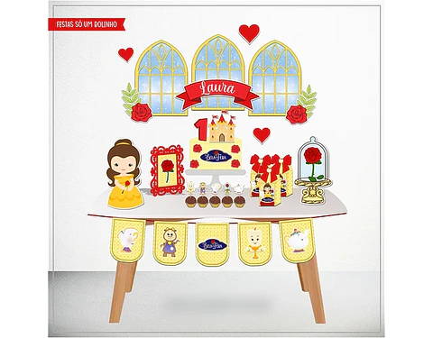 Arquivo de corte A Bela e a Fera só um bolinho- CRIAR BV