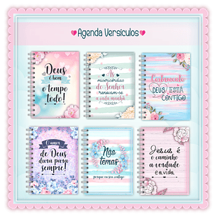 Encadernação Agenda Versículos - Lina
