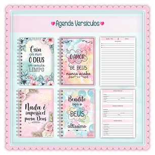 Encadernação Agenda Versículos - Lina