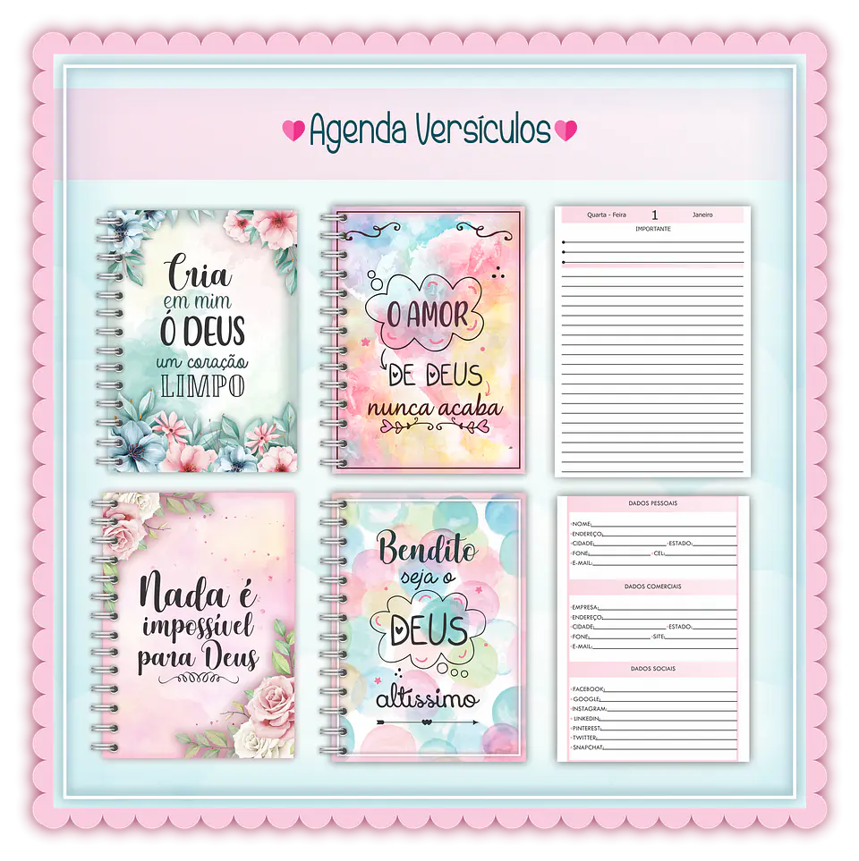 Encadernação Agenda Versículos - Lina 2