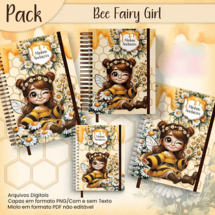 Arquivo encadernação Bee Fairy Girl abelhinha - JANA BICALHO