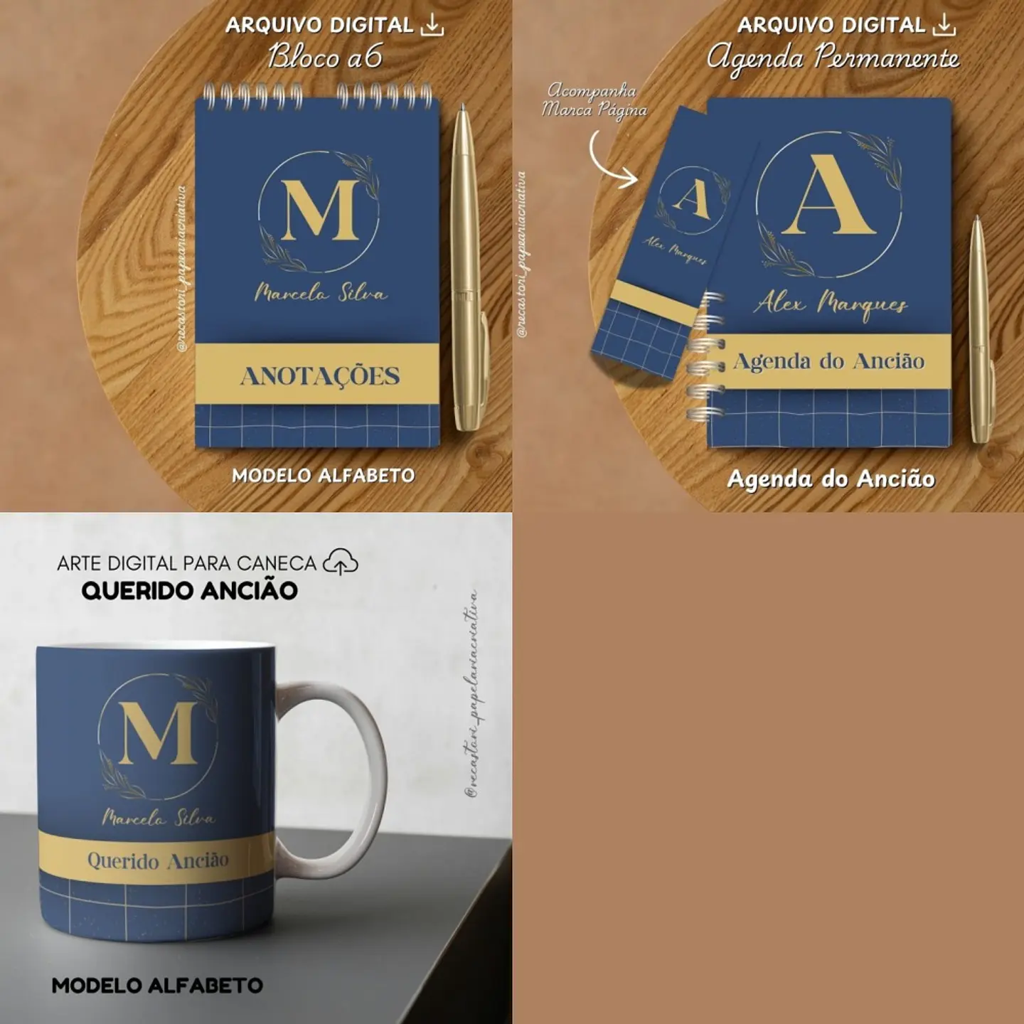 Arquivo combo Ancião alfabeto Azul com dourado 1