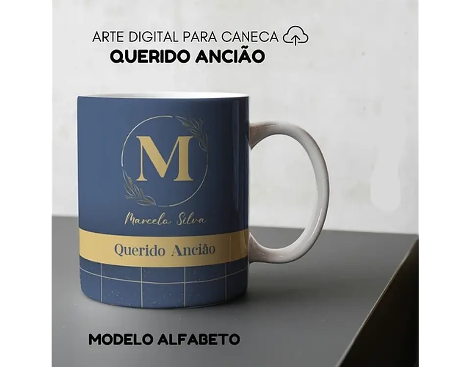Arquivo combo Ancião alfabeto Azul com dourado 8