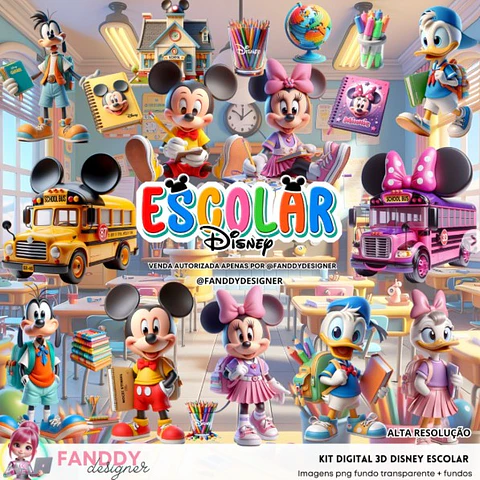 Kit Digital Disney Escolar  - Fanddy