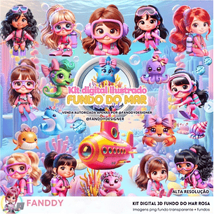 Kit Digital Fundo do Mar - Fanddy