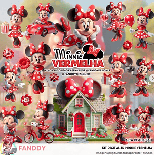 Kit Digital Minnie Vermelha - Fanddy