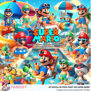 Kit Digital Super Mario Pool Party - Fanddy