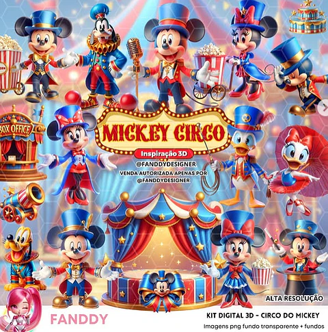 Kit Digital Circo do Mickey  - Fanddy