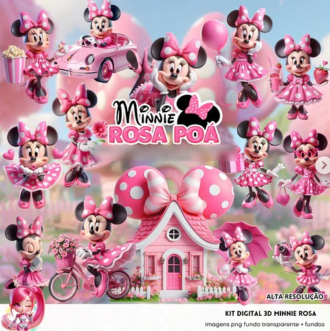Kit Digital Minnie Rosa - Fanddy