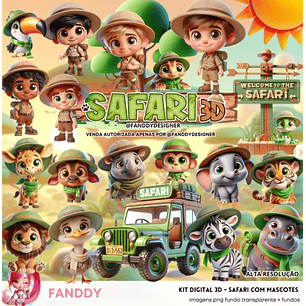 Kit Digital SAFARY BABY - Fanddy