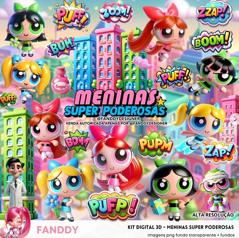 Kit Digital Meninas super poderosas - Fanddy