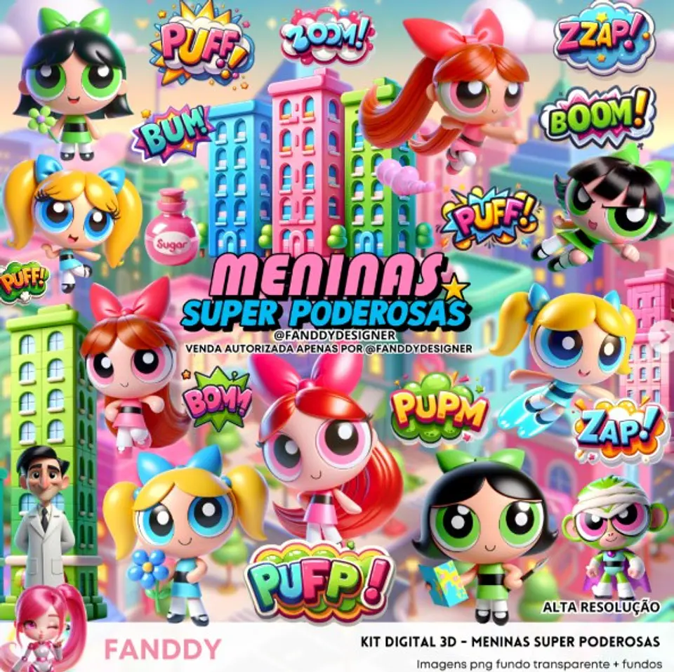 Kit Digital Meninas super poderosas - Fanddy 1