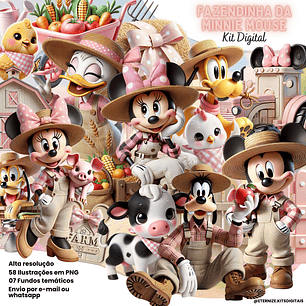 Kit Digital Fazendinha Rosa da Minnie - ETERNIZE