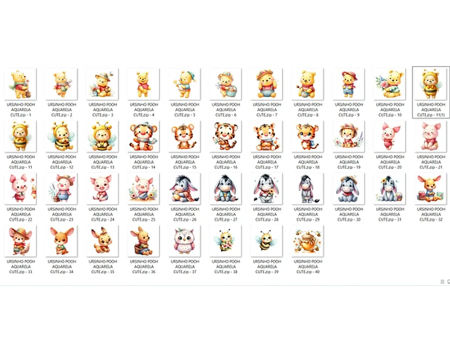 Kit Digital Ursinho Pooh Cute - ETERNIZE 2