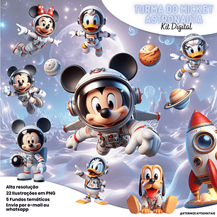 Kit Digital Turma do Mickey Astronauta - ETERNIZE