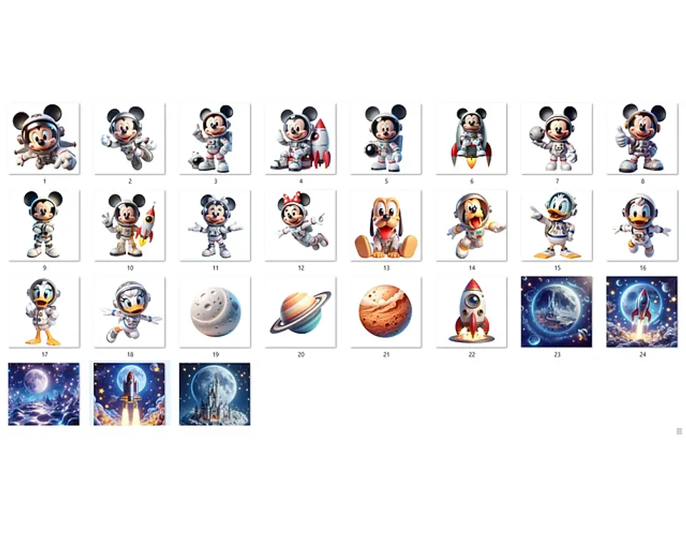 Kit Digital Turma do Mickey Astronauta - ETERNIZE 2