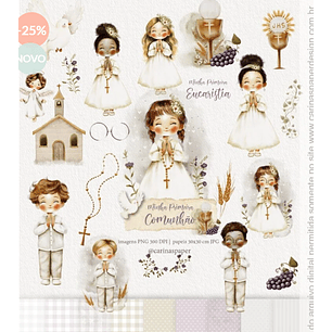 Kit Digital primeira comunhão - CARINAS PAPER