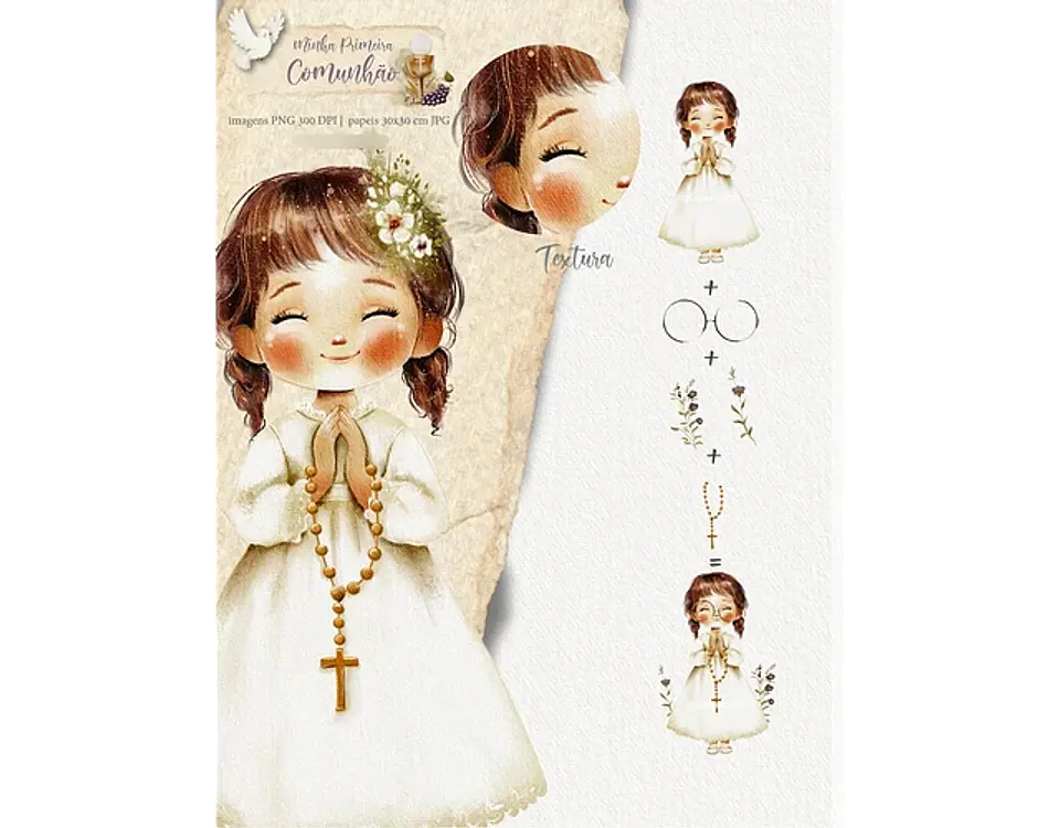 Kit Digital primeira comunhão - CARINAS PAPER 2