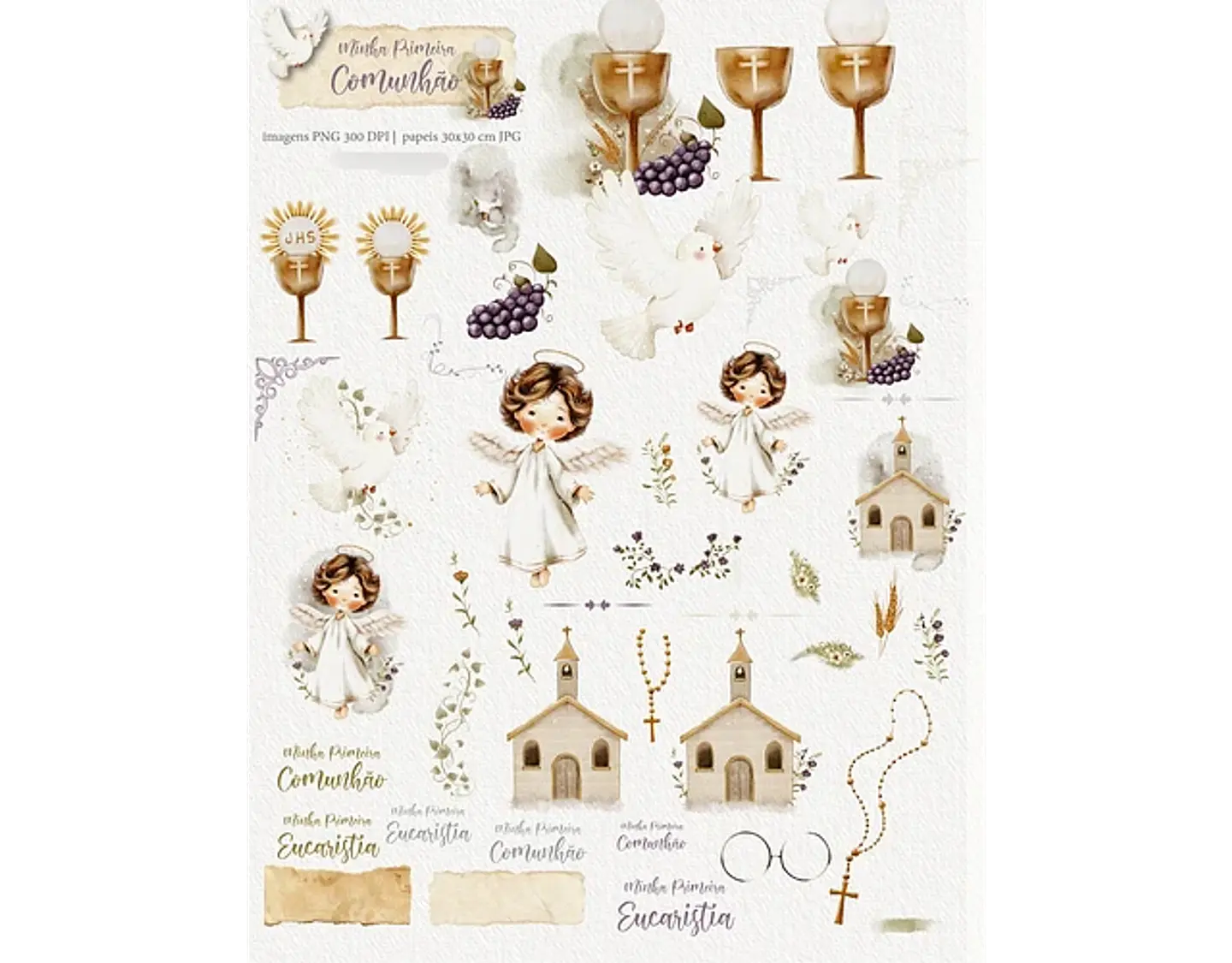 Kit Digital primeira comunhão - CARINAS PAPER 3