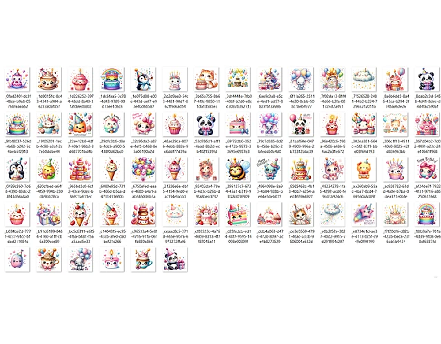 Kit Digital Kawaii Birthday Clipart aniversário 2