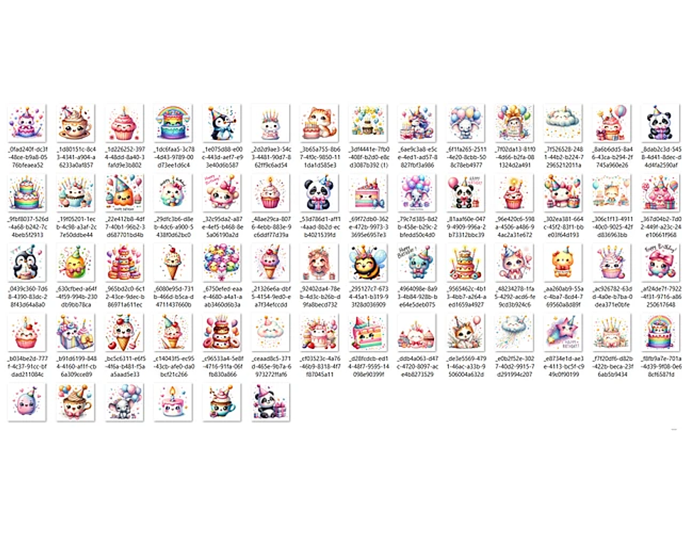 Kit Digital Kawaii Birthday Clipart aniversário 2