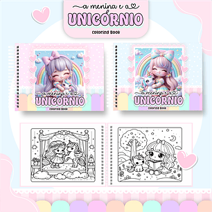 Arquivo livro de colorir Meina e Unicornio - PAMELLA