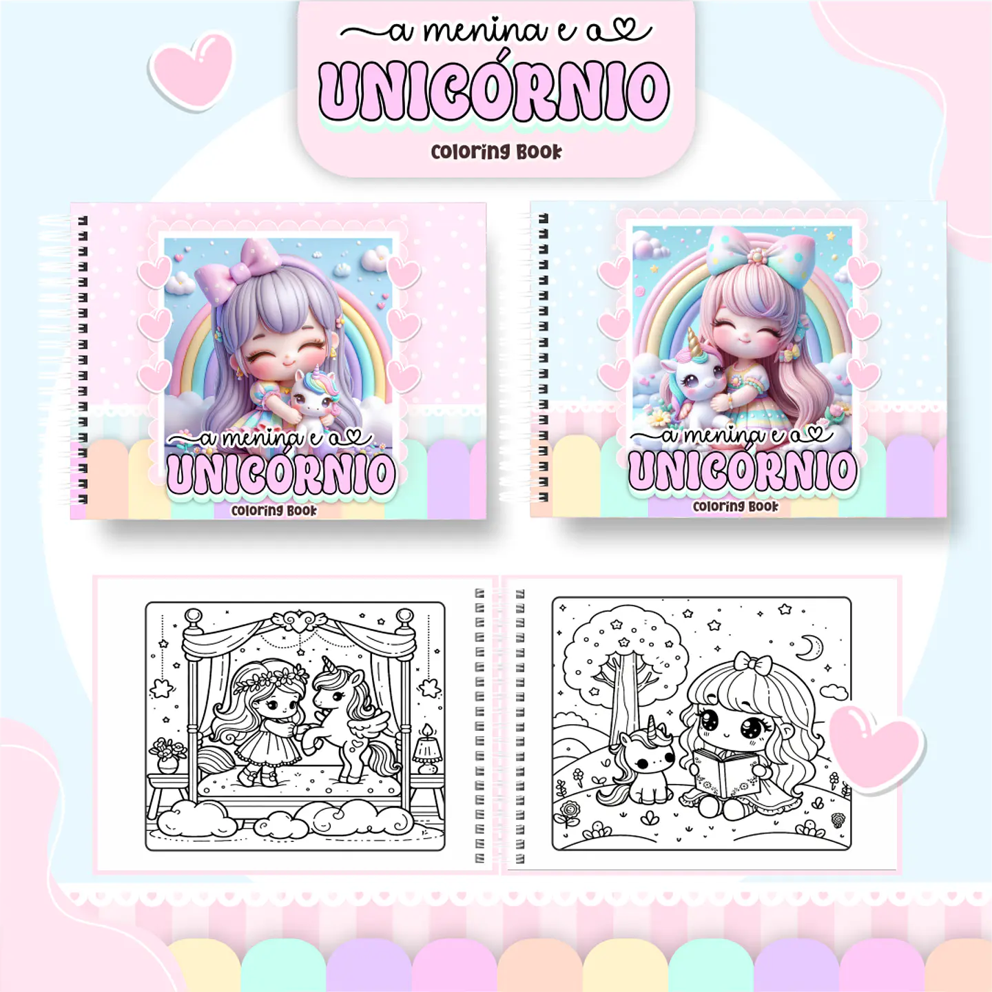 Arquivo livro de colorir Meina e Unicornio - PAMELLA 1