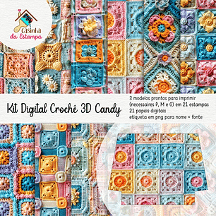 Kit Digital Crochê Candy 3D - CASINHA DA ESTAMPA