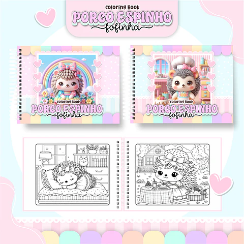 Arquivo livro de colorir Porco Espinho Fofinho - PAMELLA