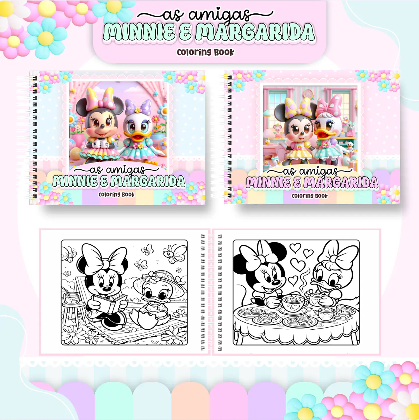 Arquivo livro de colorir Minnie e Margarida - PAMELLA 1