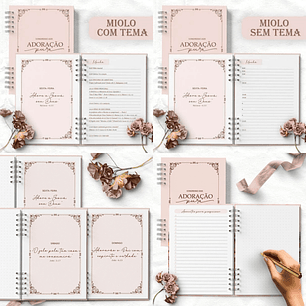 Arquivo caderno de congresso adoração pura floral rosa - BICHO PAPEL