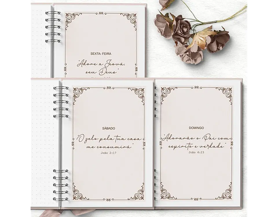 Arquivo caderno de congresso adoração pura floral rosa - BICHO PAPEL 9