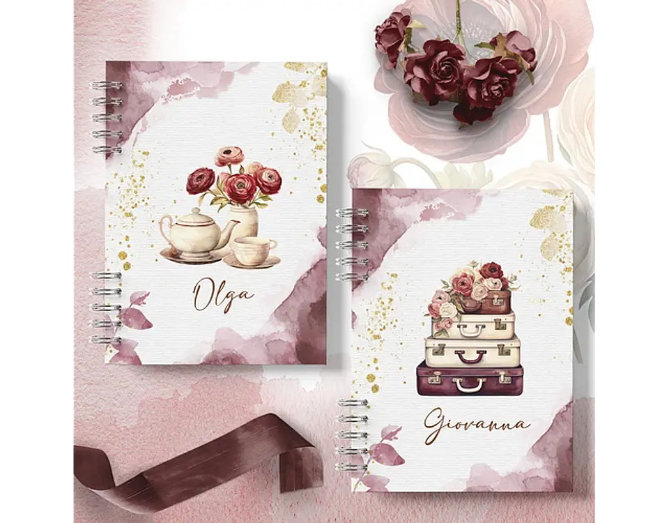 Arquivo encadernação coleção primaveira bordo casa floral - BICHO PAPEL 3