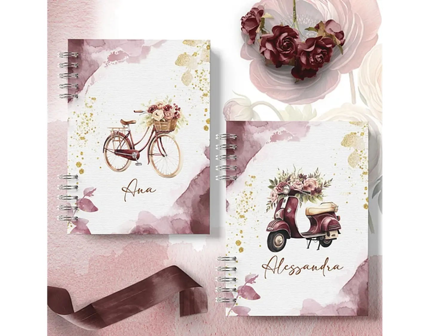 Arquivo encadernação coleção primaveira bordo casa floral - BICHO PAPEL 4