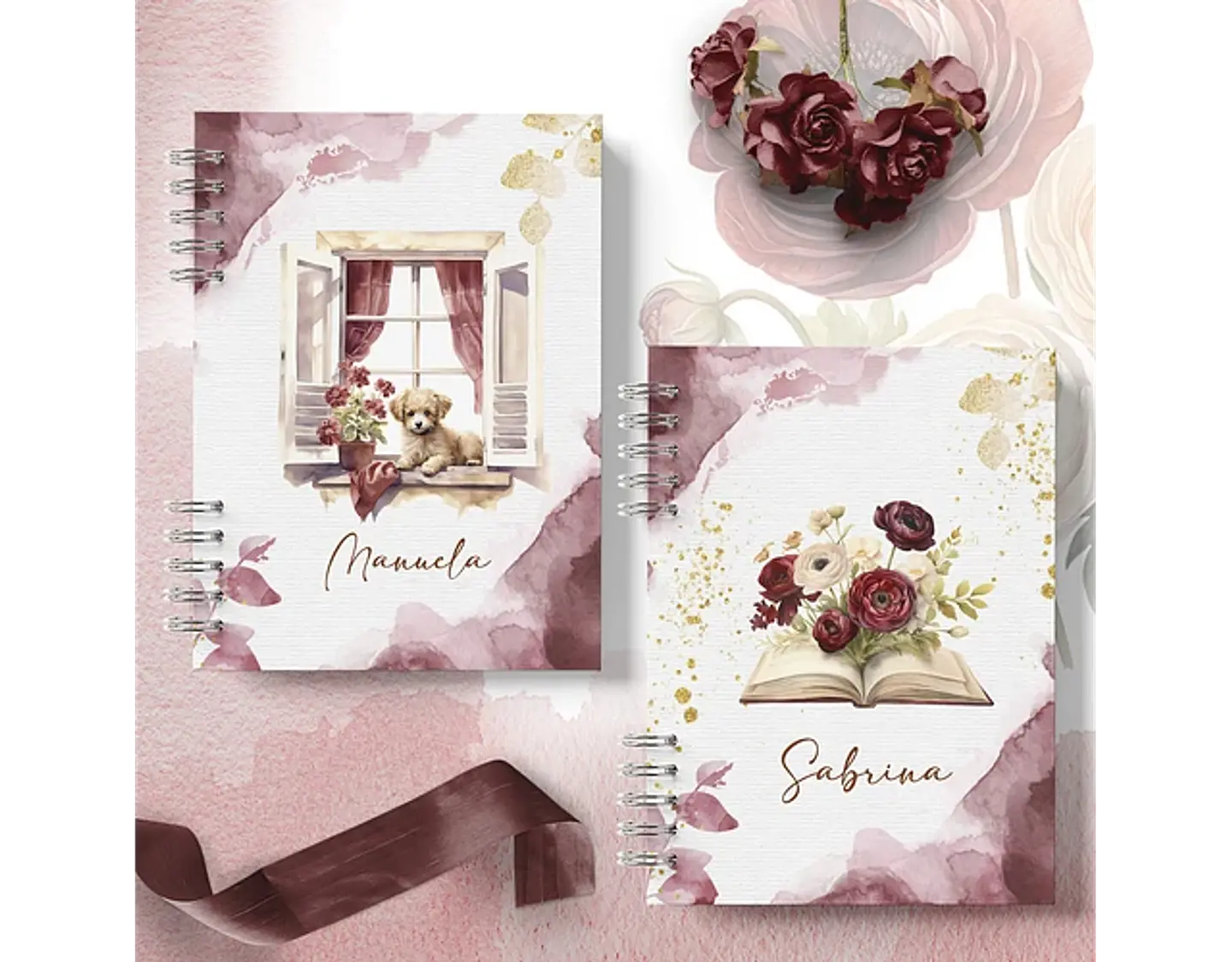 Arquivo encadernação coleção primaveira bordo casa floral - BICHO PAPEL 5